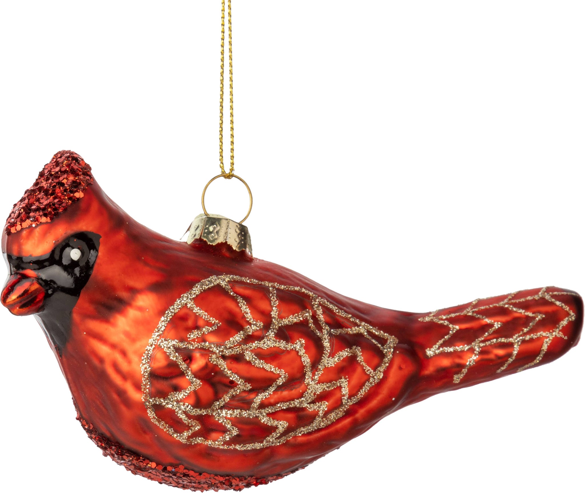 Ornament, Glass Cardinal Red/Gold