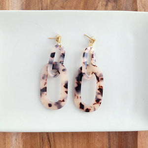 Earrings, Chrissy - Blonde Tortoise