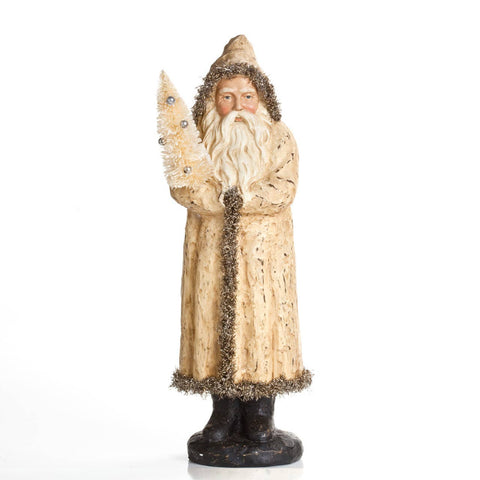 Belsnickle Santa, White Resin Vintage, 17"