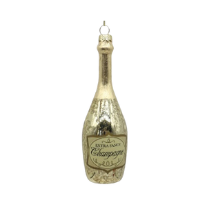Ornament, Blown Glass Champagne