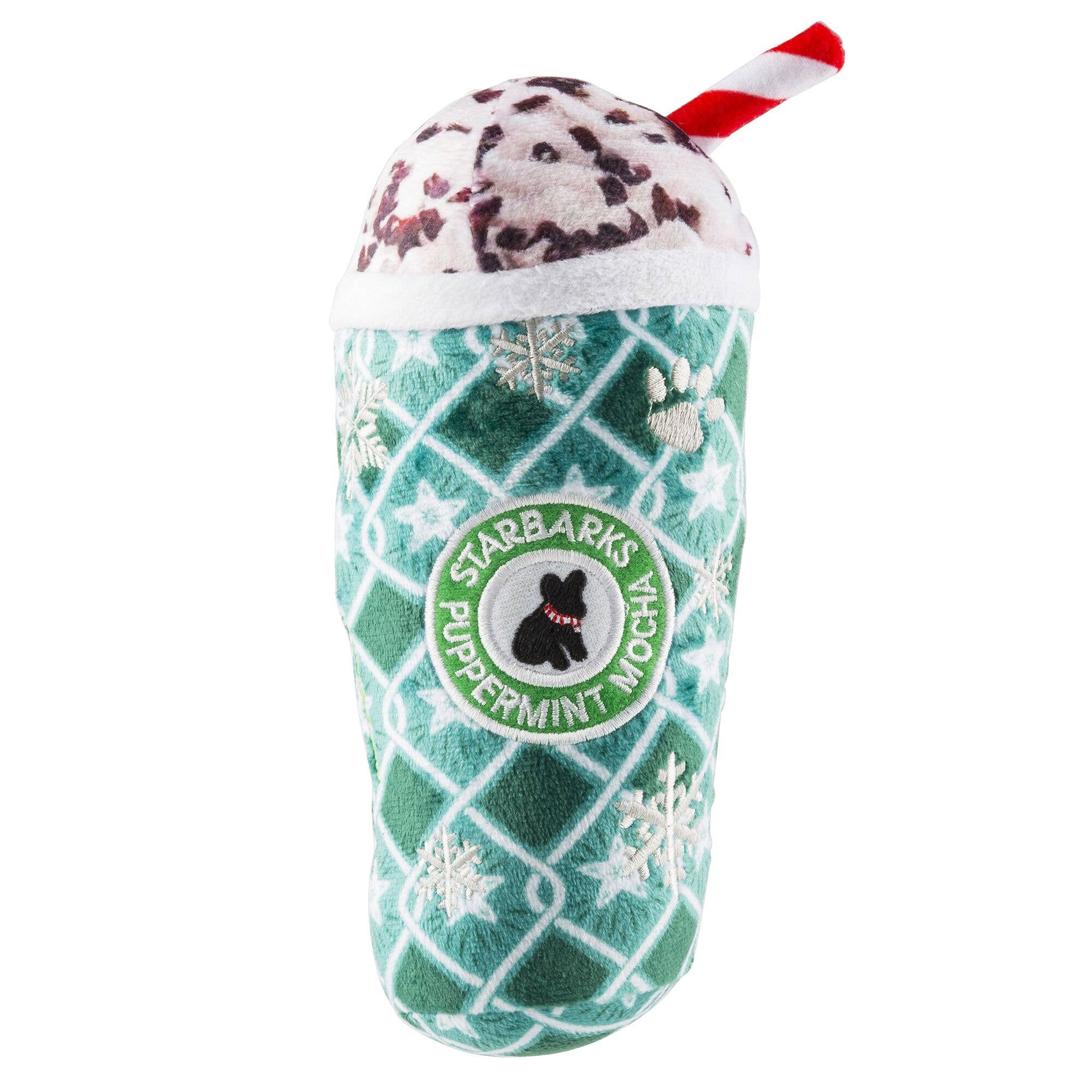 Pet Toy, Starbarks Green Stars Puppermint Mocha