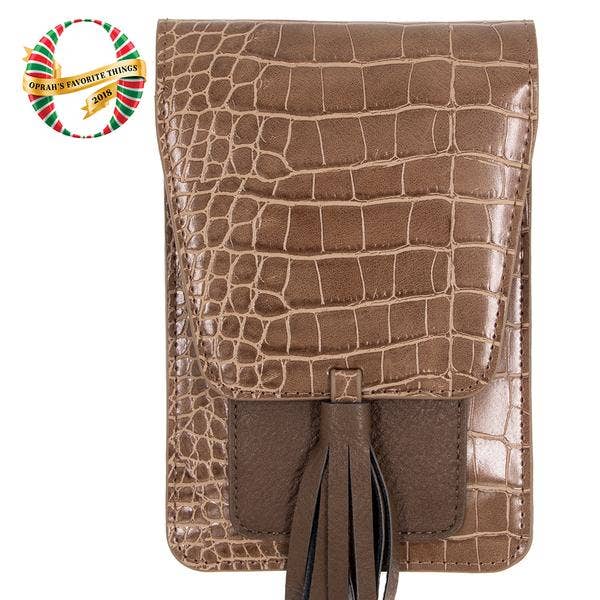 Crossbody, Harper, Chocolate Croc