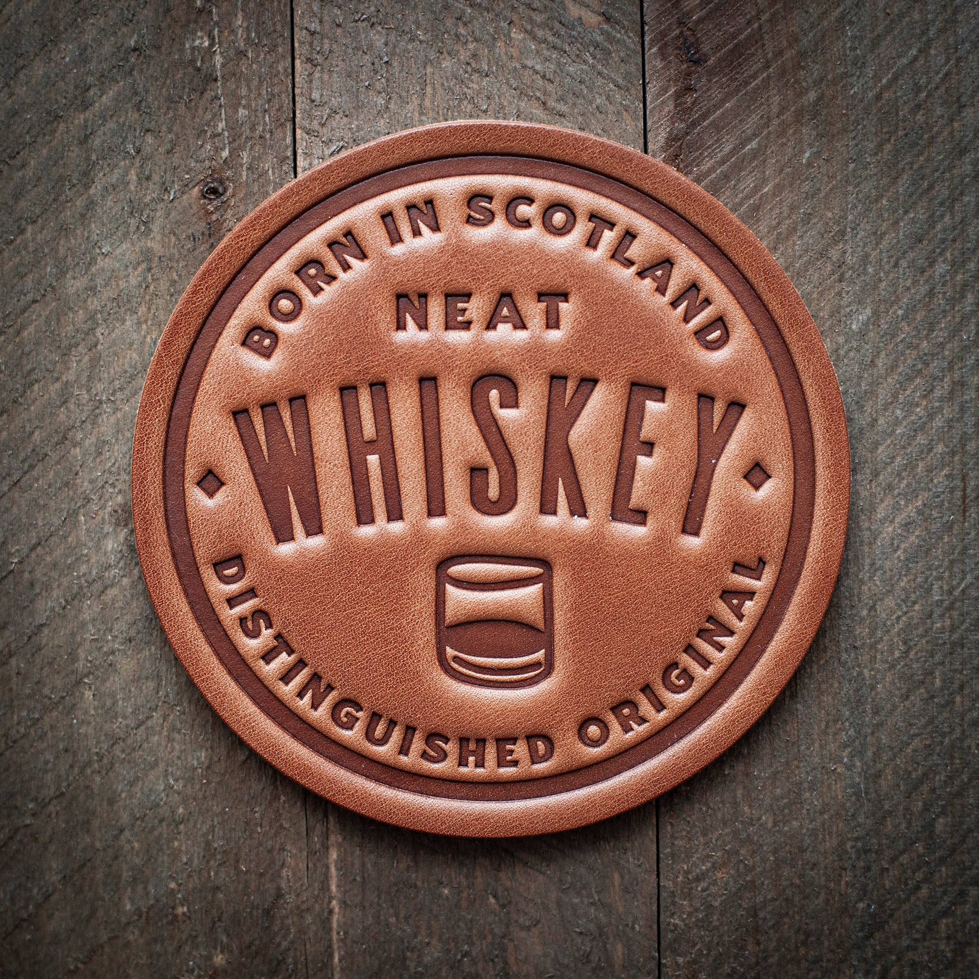 Leather Coaster, Whiskey