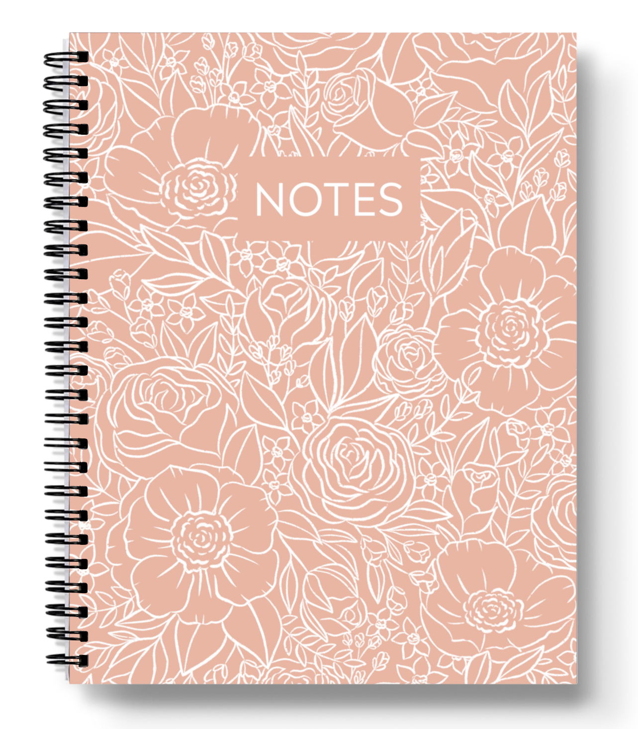 Notebook, Floral Notes Spiral Lined 8.5x11in.