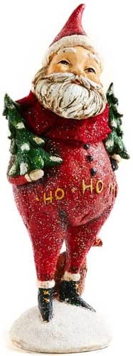 Belsnickle Santa, Glittery w/ Tree, 8.5"