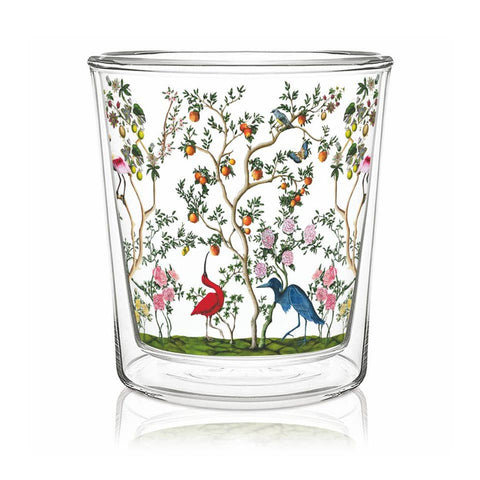 Glass, Double-Walled Bird & Branch Chinoiserie
