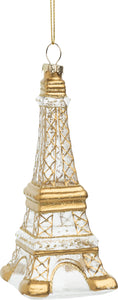 Ornament, Blown Glass Eiffel Tower, Clear