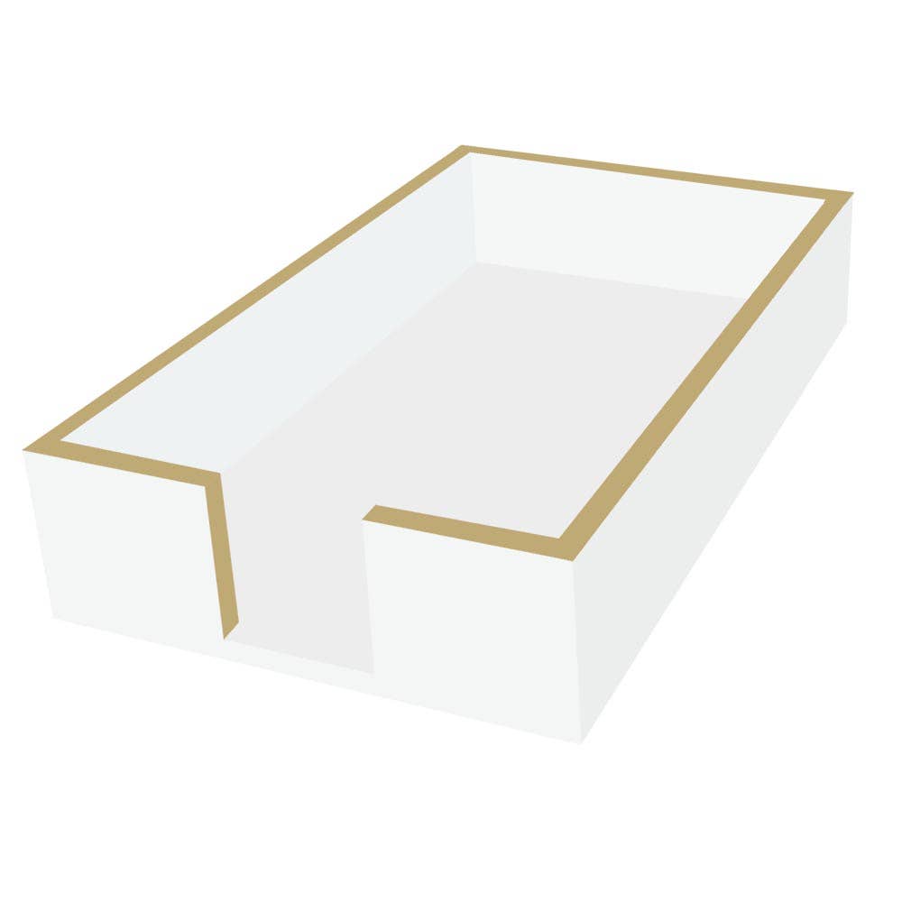 Napkin Caddy, Wood, White for Guest Towels