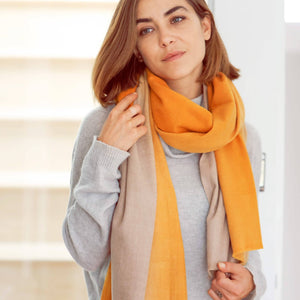 Scarf, Cashmere Blend Ombre, Apricot/Beige