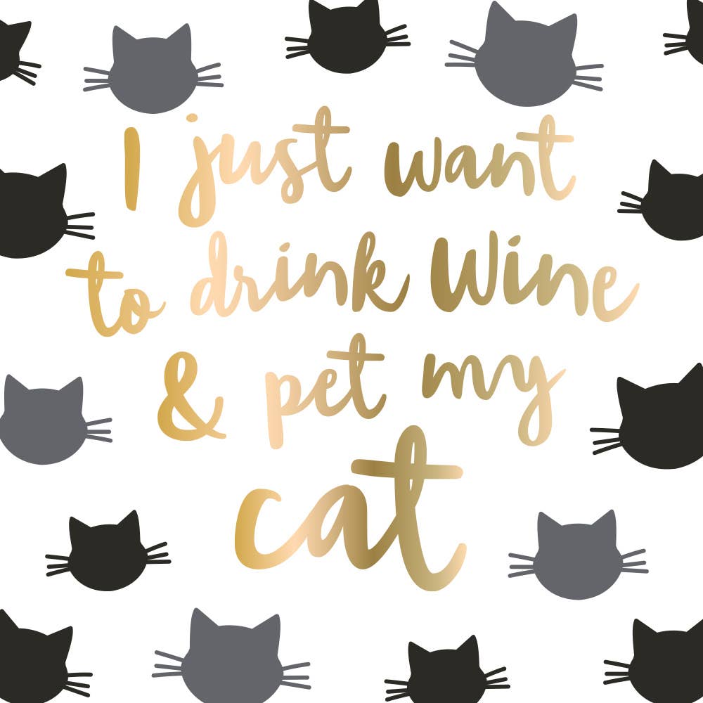 Napkins, Cocktail, Drink Wine and Pet My Cat
