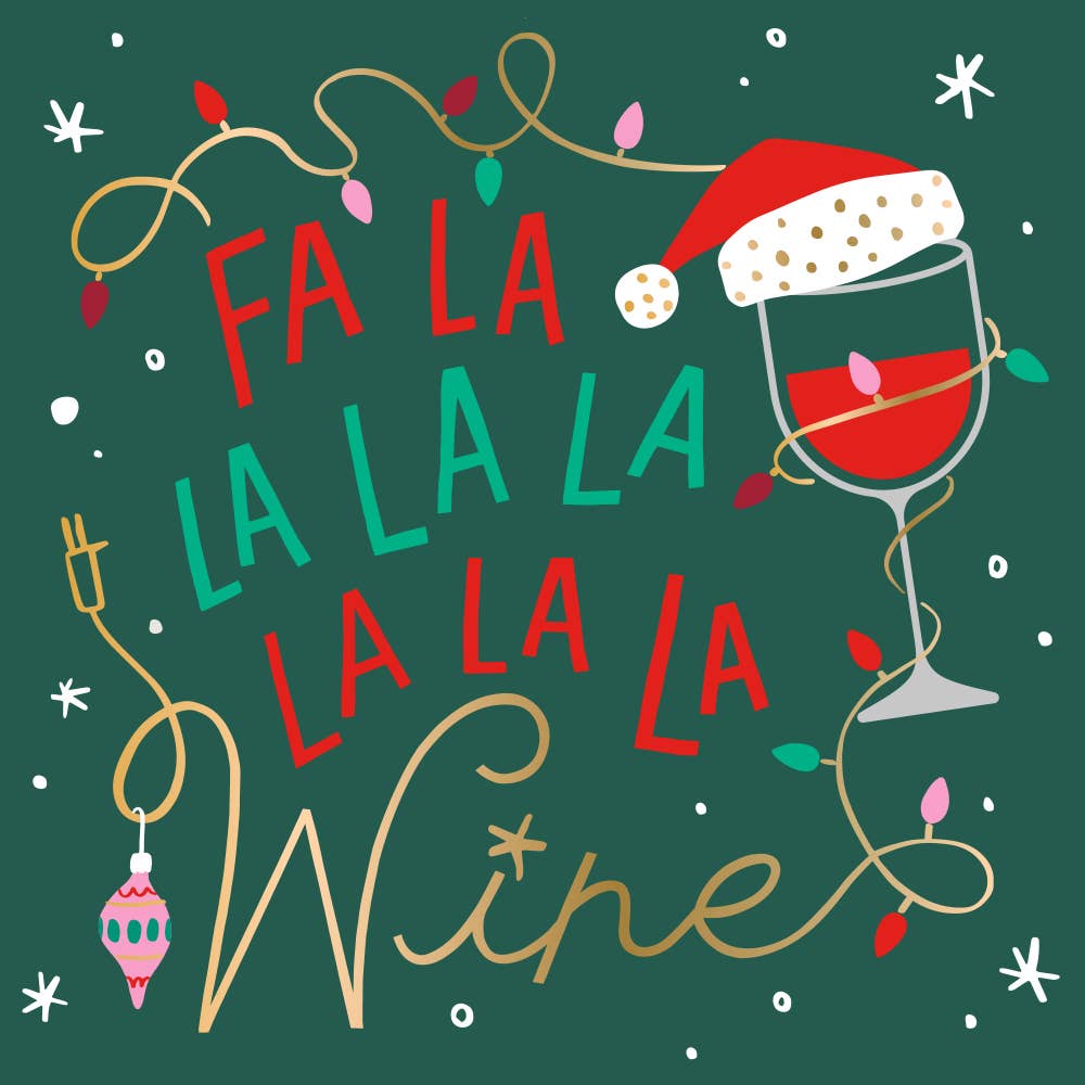 Napkins, Christmas Cocktail, Fa La La Wine