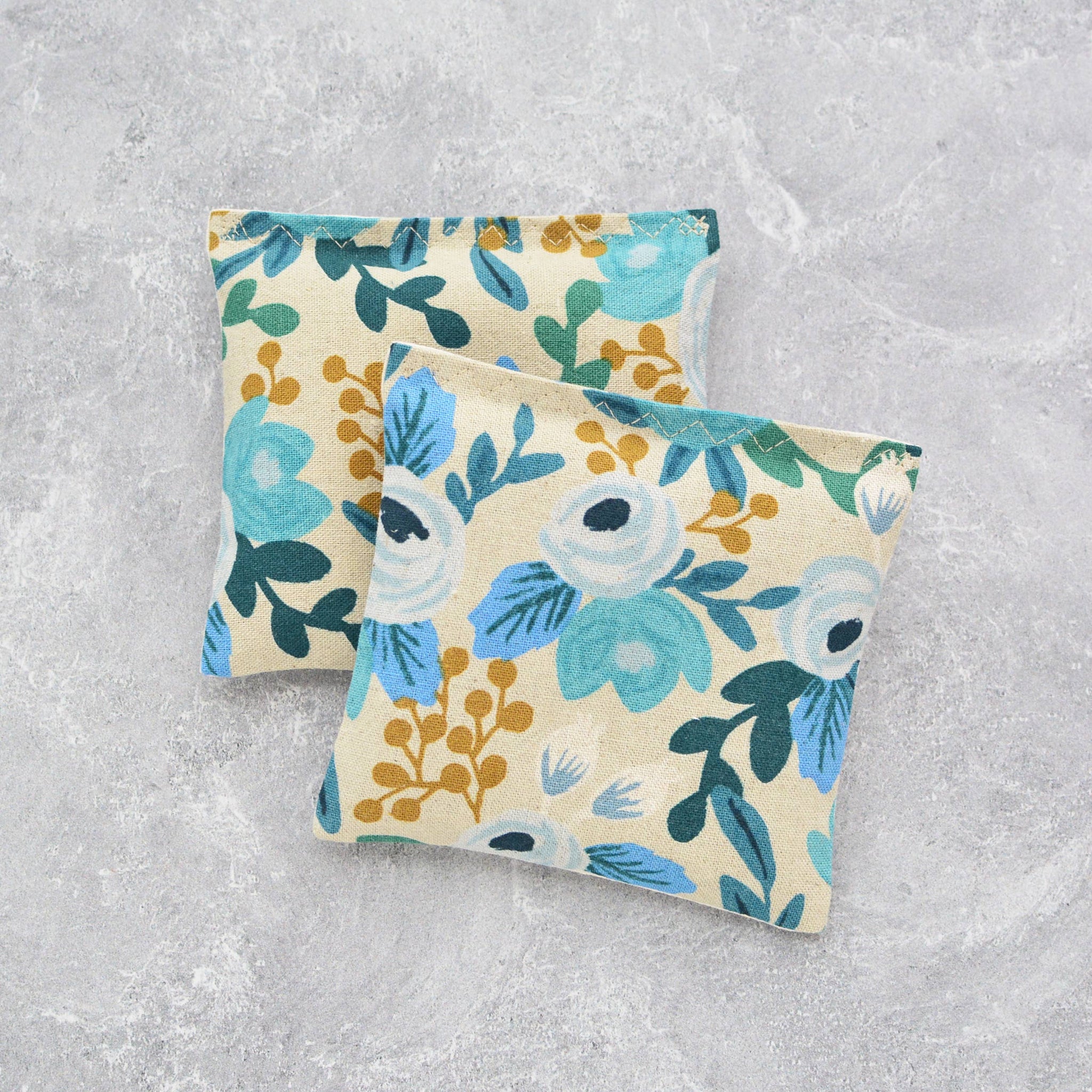 Lavender Sachets/2, Rosa Floral Blue Canvas