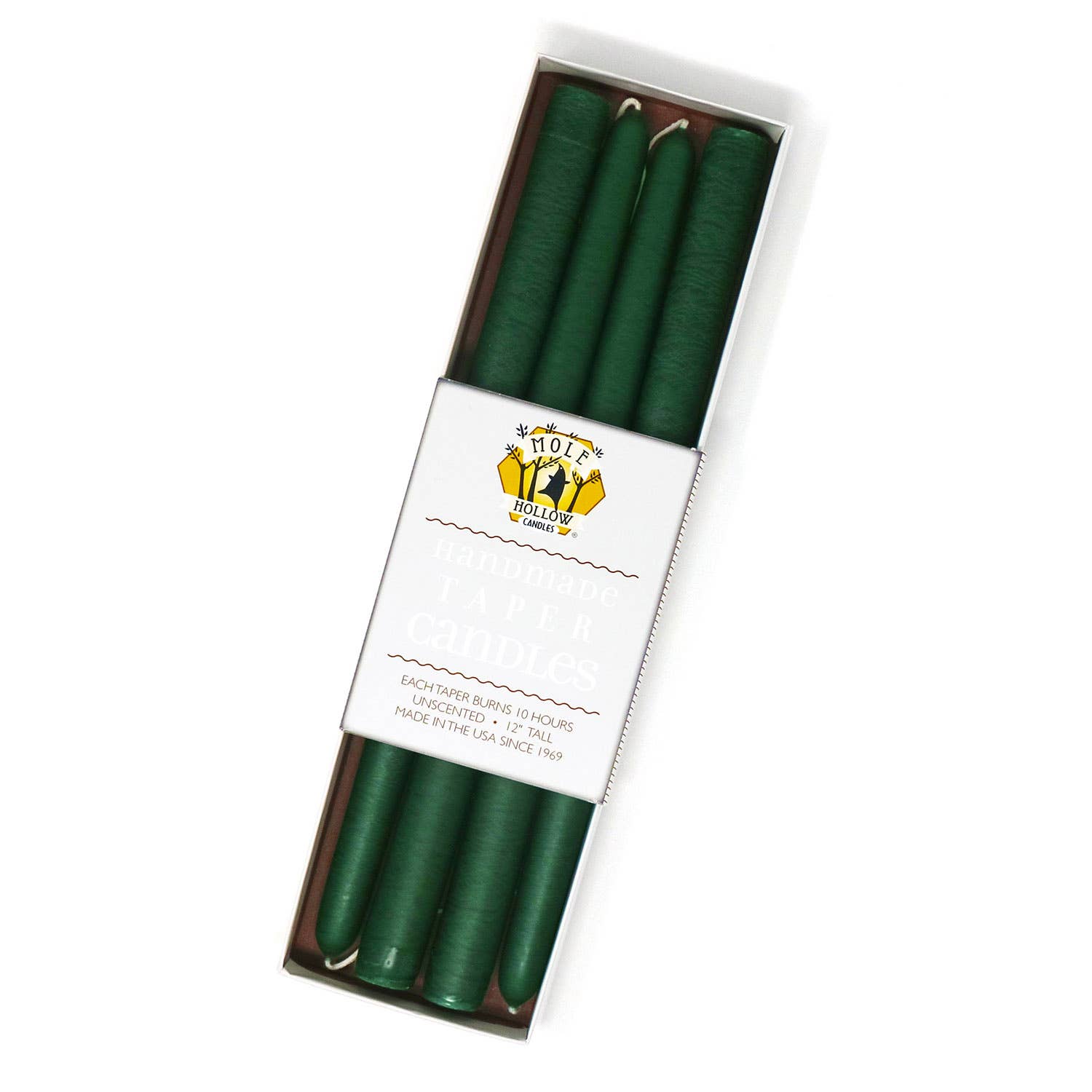 Taper Candle Set/4 - Green, 12"