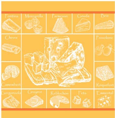 Tea Towel, Jacquard Cheeseboard Varieties