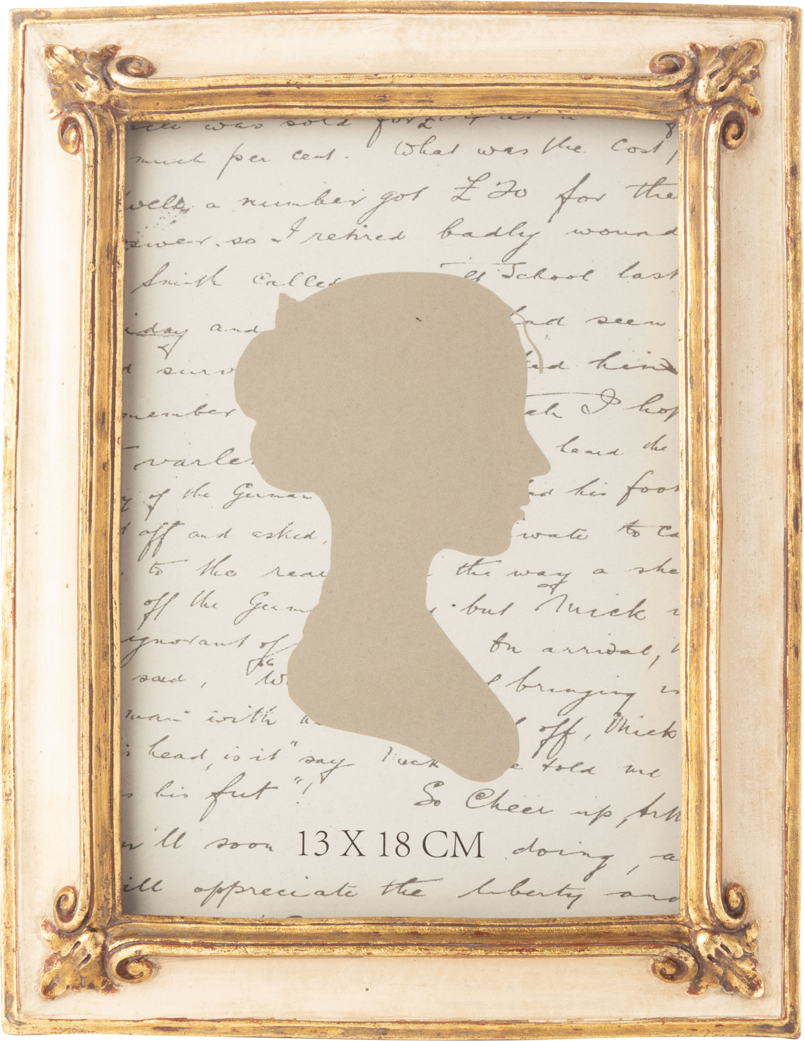Frame, 5x7, Antique Gold & Cream