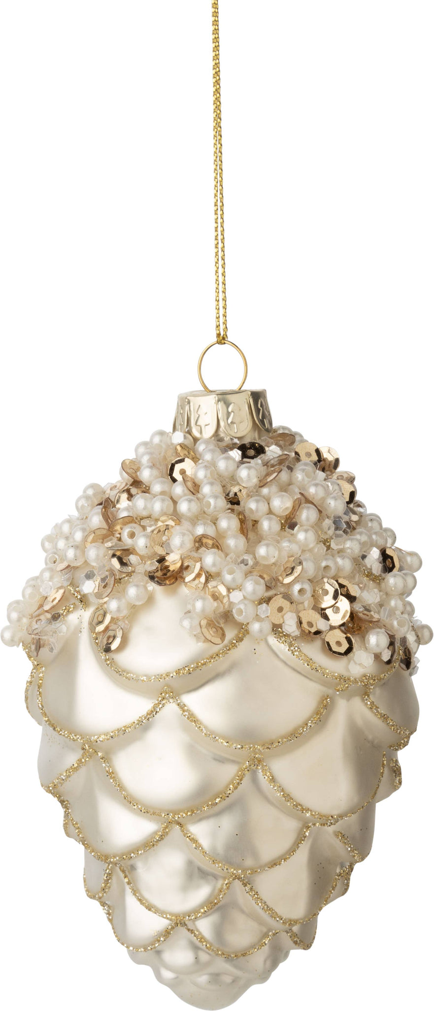 Ornament, Glass Pinecone Gold