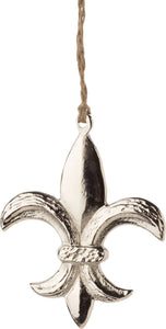 Ornament, Cast Metal Fleur de Lys Silver