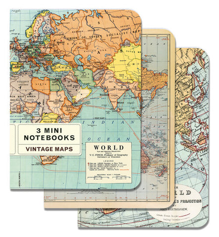 Notebooks, Set/3 Mini World Map