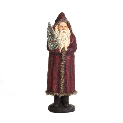 Belsnickle Santa, Red Resin Vintage, 17"
