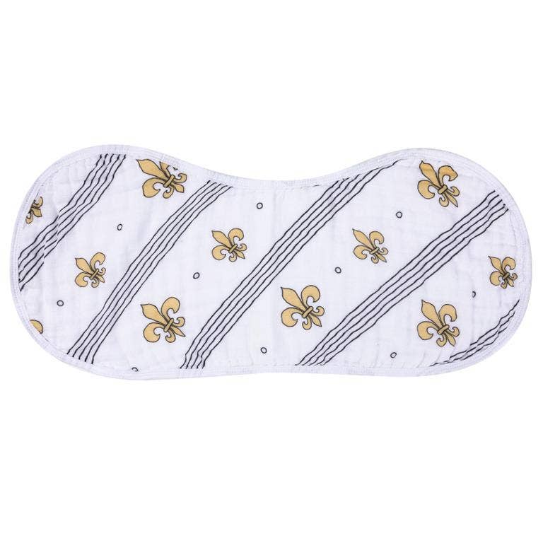 Burp Cloth and Bib, Fleur De Lis 2-in-1