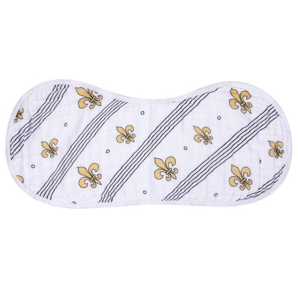 Burp Cloth and Bib, Fleur De Lis 2-in-1
