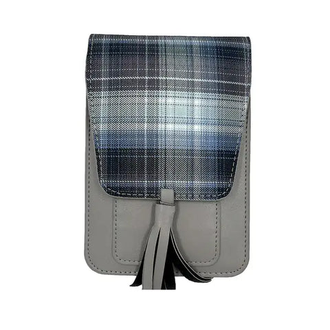 Crossbody, Harper, Gray Plaid
