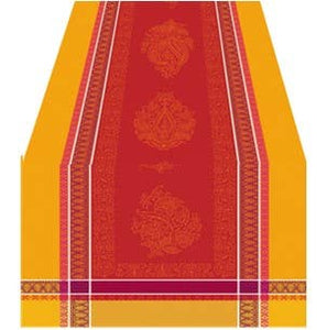Runner, French Jacquard - Paisley Red/Gold