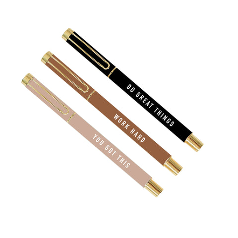 Pen Set, Motivational - Neutrals