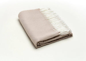 Throw, Fringed Herringbone, Sand