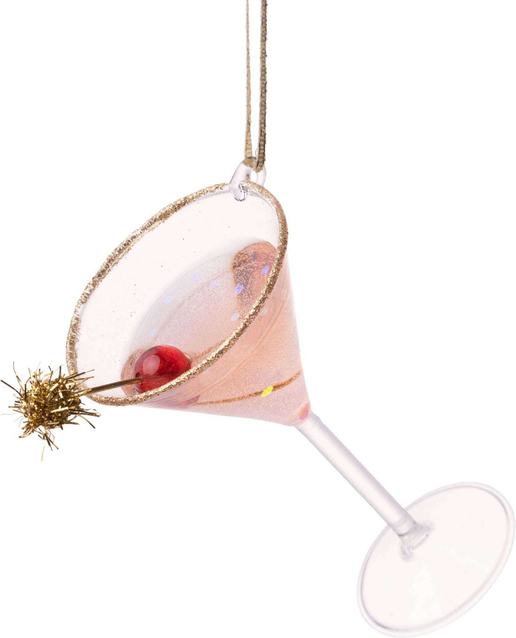 Ornament, Martini Glass w/ Pink Drink