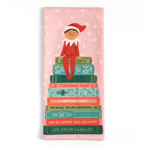 Tea Towel, Holiday Book Stack