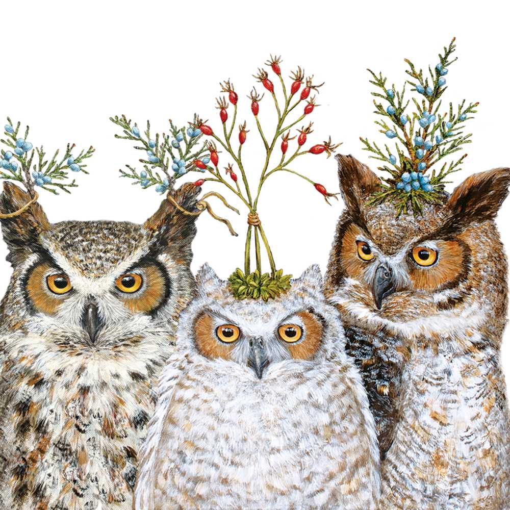 Napkins, Cocktail, Holiday Hoot