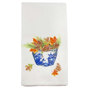 Tea Towel, Bowl with Fall Leaves