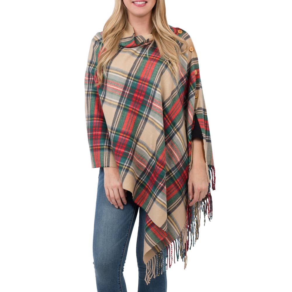 Wrap, 3-In-1 Plaid, Camel