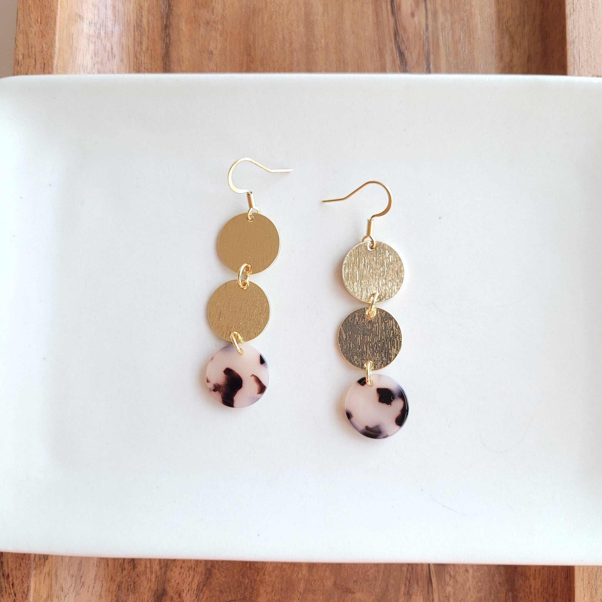 Earrings, Evelyn - Blonde Tortoise