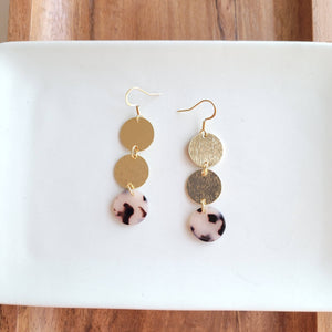 Earrings, Evelyn - Blonde Tortoise