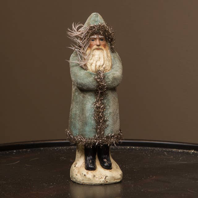 Belsnickle Santa, Blue Velvet, 8"