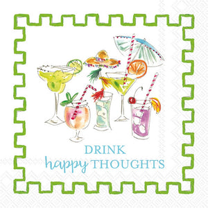 Napkins, Cocktail, Drink Happy Thoughts