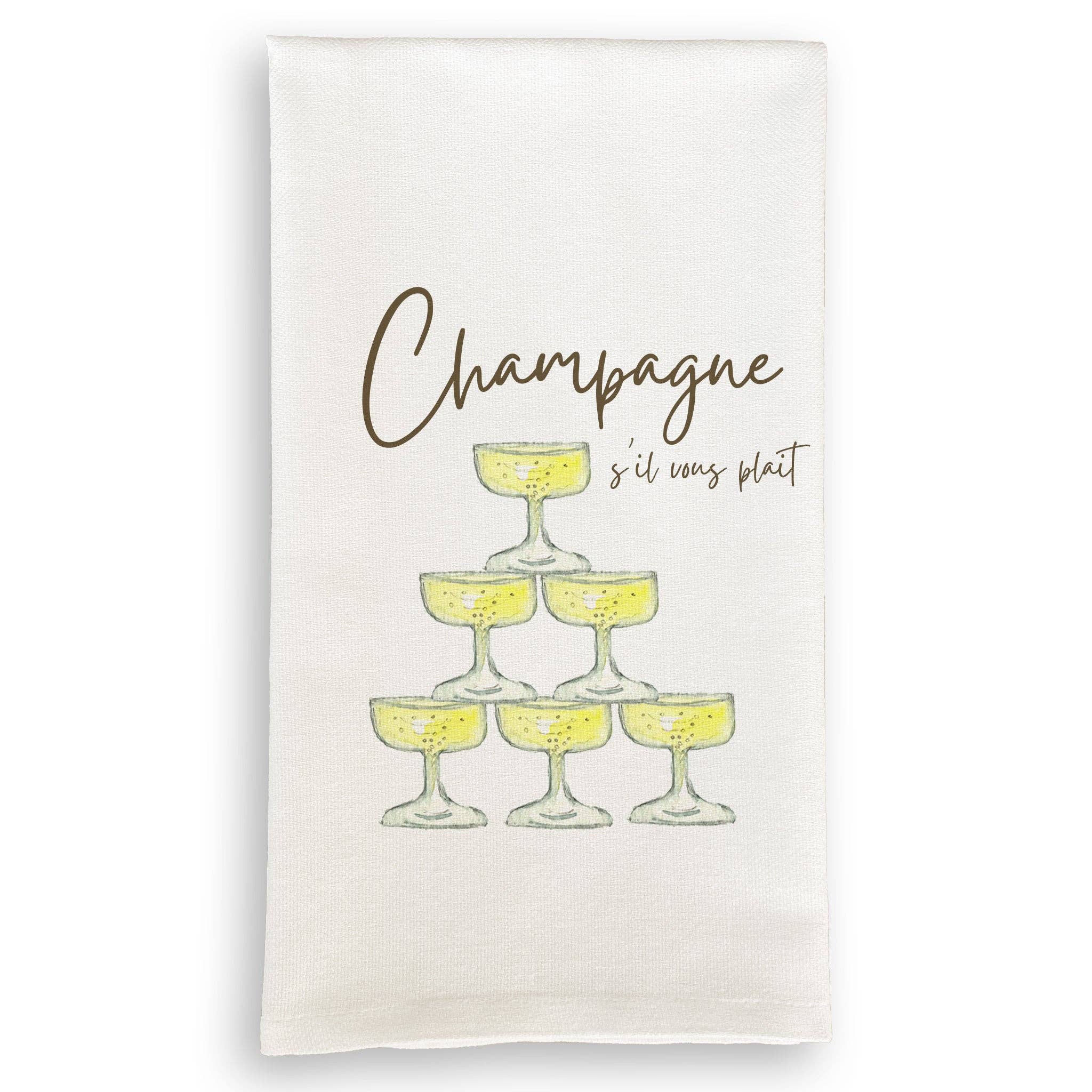 Tea Towel, Champagne s'il Vous Plait