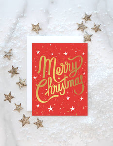 Boxed Cards, Christmas Script Cards, Set/8