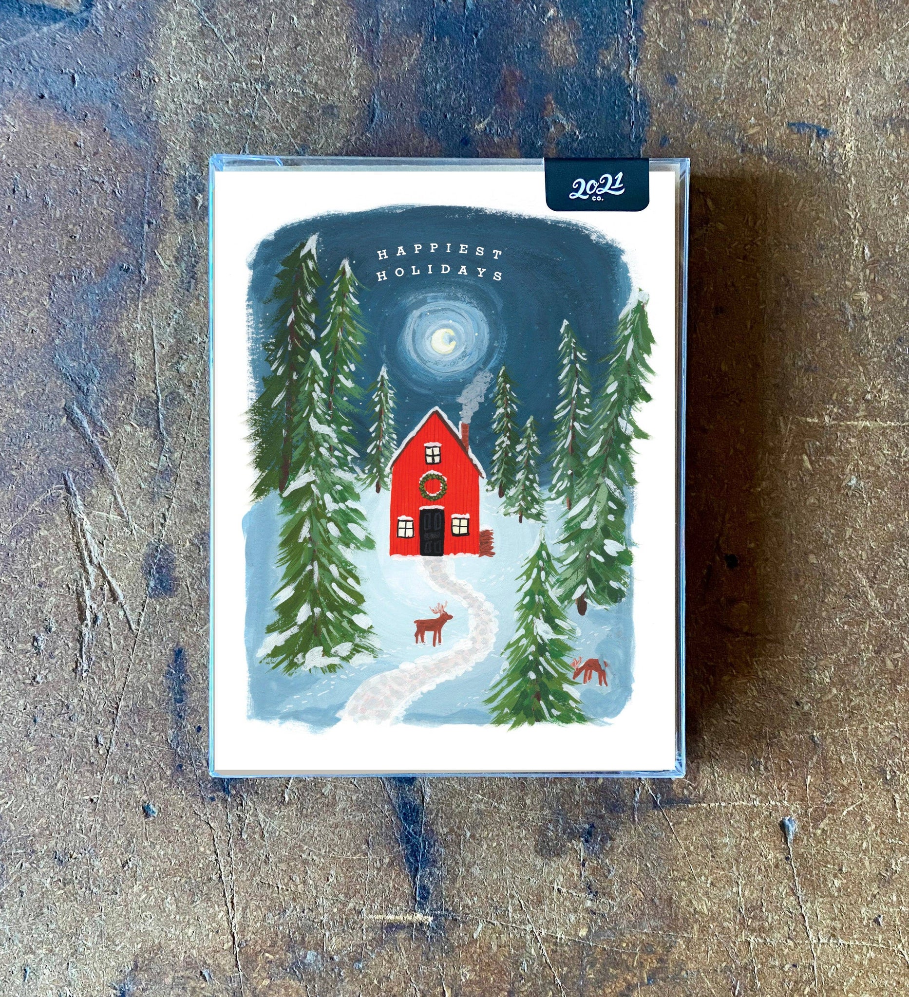 Boxed Cards, Woodsy Cabin Holiday Set/6