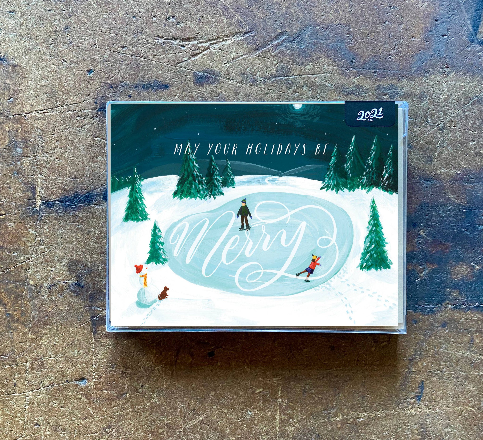 Boxed Cards, Merry Skating Holiday Set/6
