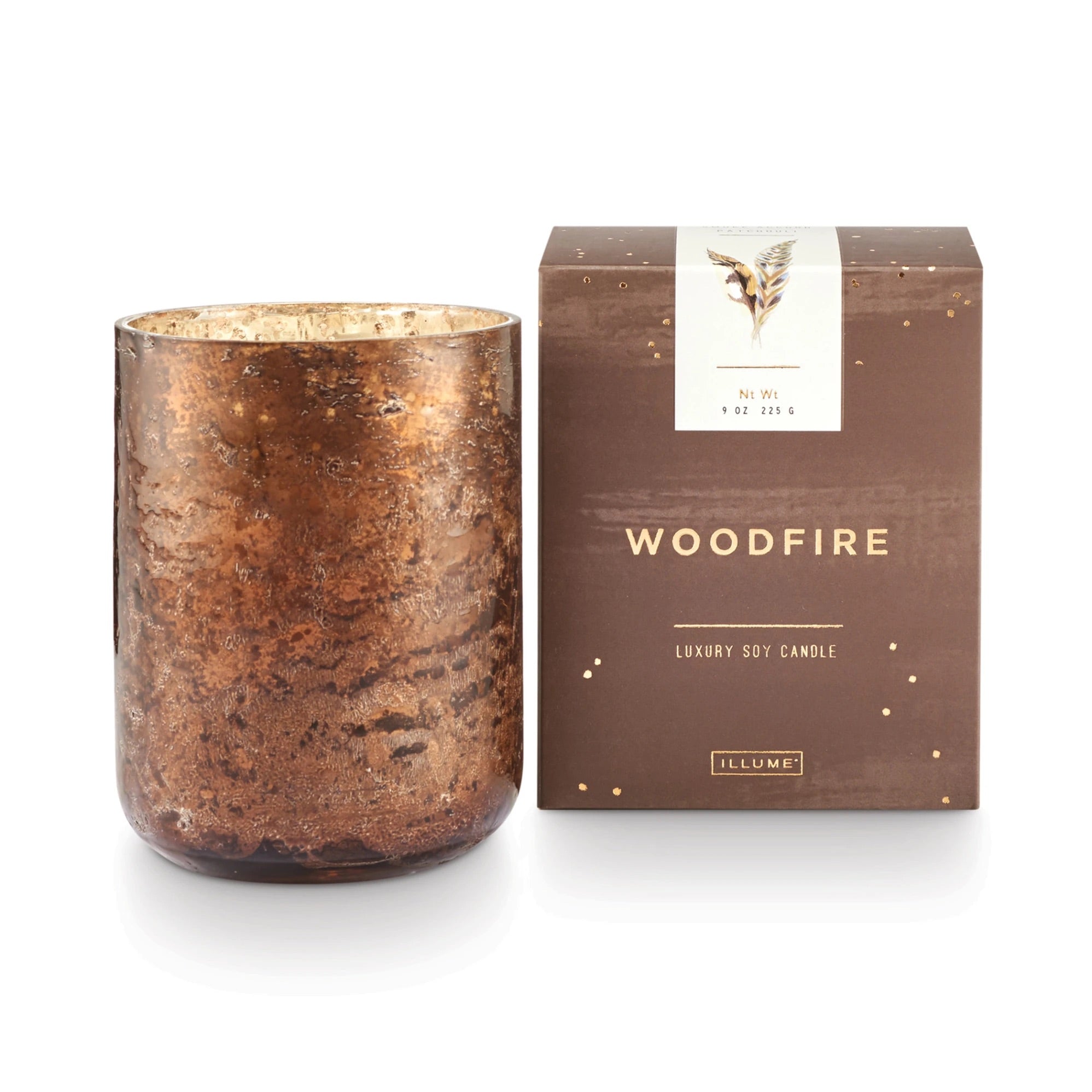 Woodfire Small Luxe Sanded Mercury Glass Candle