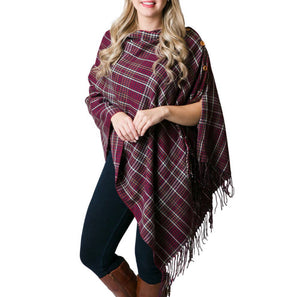 Wrap, 3-In-1 Plaid, Red & Navy