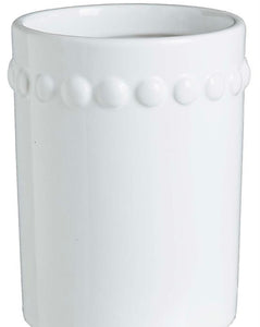 Vase, White Dotted, Large