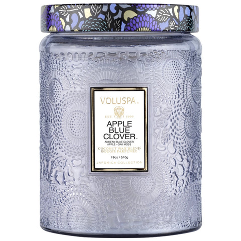Voluspa Candle, 18oz Jar Apple Blue Clover