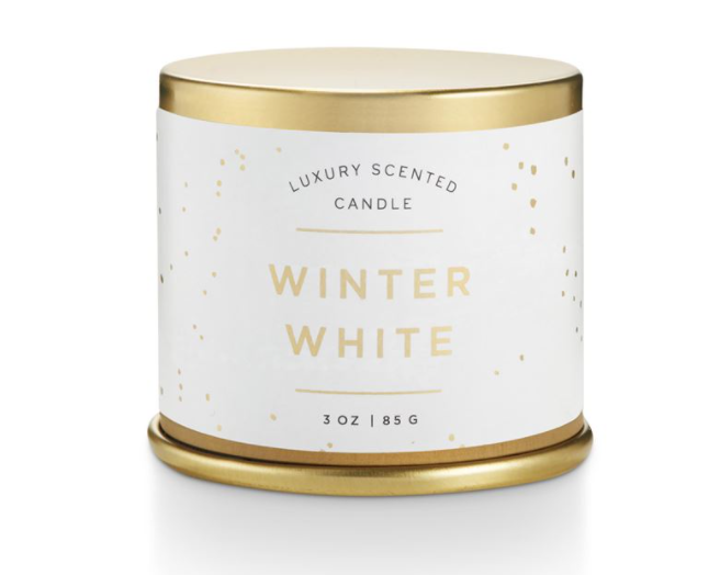 Winter White Demi Candle Tin